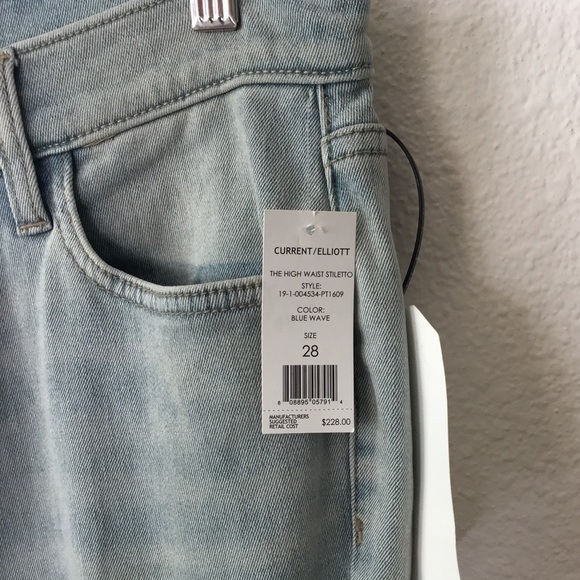 NWT Current Elliot High Waist Stiletto Light Wash Jeans - Picture 4 of 7